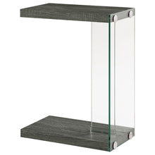 C-Shaped Side Table, Weathered Grey, Contemporary Snack Table
