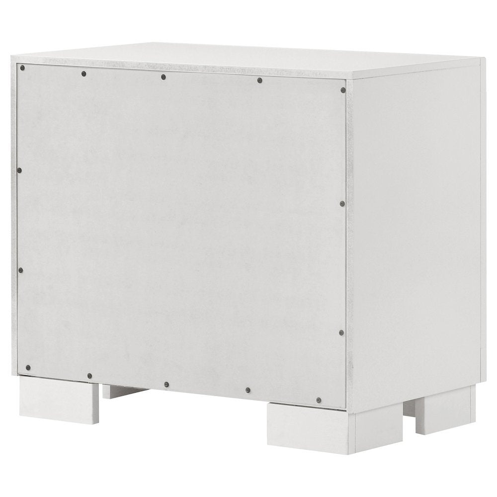 2-Drawer Cream White Nightstand with Elegant Design and Smooth Storage Drawers