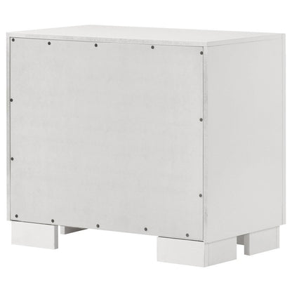2-Drawer Cream White Nightstand with Elegant Design and Smooth Storage Drawers