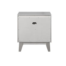 Gray Nightstand with Two Storage Drawers, Wood Bedroom Furniture, Modern Accent