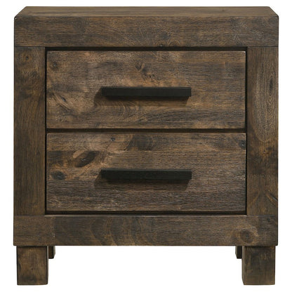 2-drawer Nightstand Rustic Golden Brown