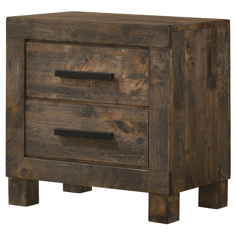 2-drawer Nightstand Rustic Golden Brown
