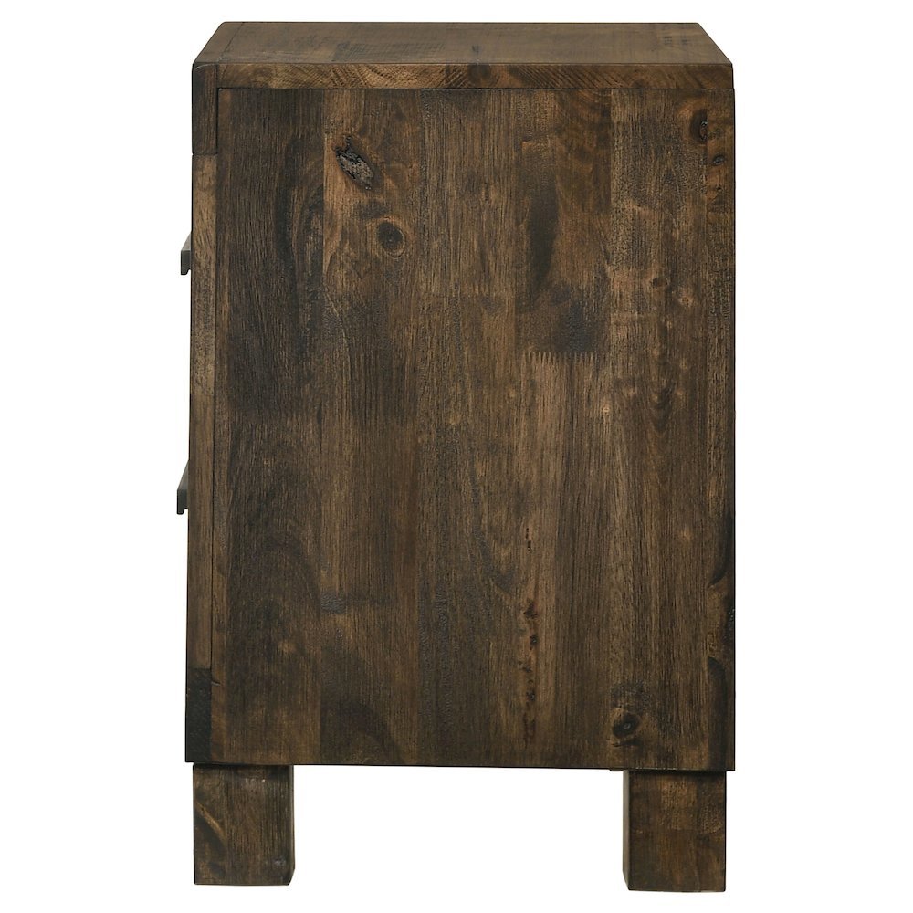 2-drawer Nightstand Rustic Golden Brown