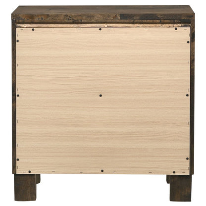 2-drawer Nightstand Rustic Golden Brown