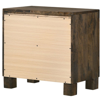 2-drawer Nightstand Rustic Golden Brown
