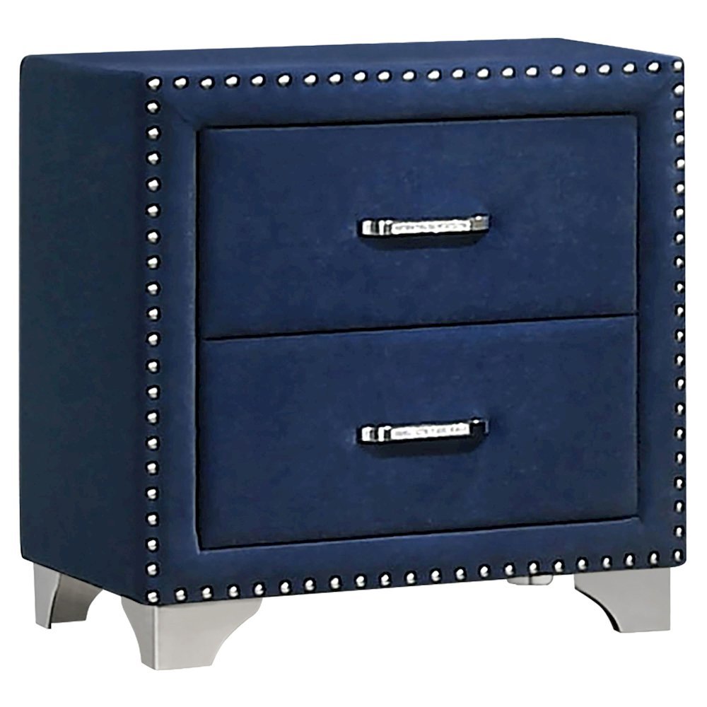 Upholstered 2-drawer Nightstand Pacific Blue