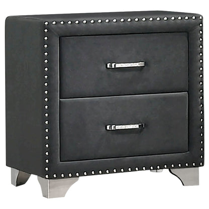 Upholstered 2-drawer Nightstand Grey
