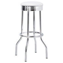 White Swivel Bar Stools - Modern Upholstered Metal Barstools, Set of 2
