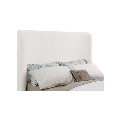 Beige King Bed - Upholstered Bed Frame with Sleigh Design