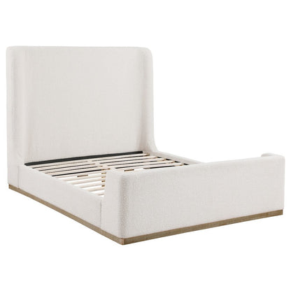 Upholstered Queen Sleigh Bed Cream