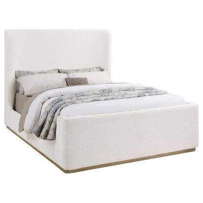 Upholstered Queen Sleigh Bed Cream