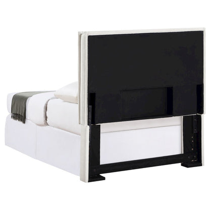 Beige Upholstered Twin Headboard, Modern Bed Headboard for Dorm Rooms