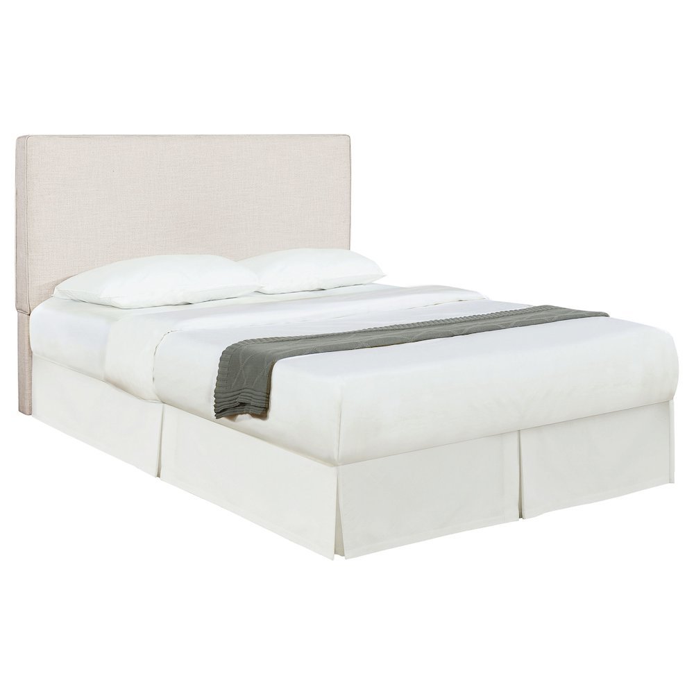 Beige Upholstered Bed Headboard – Elegant Queen Headboard 64.5 Inch Wide