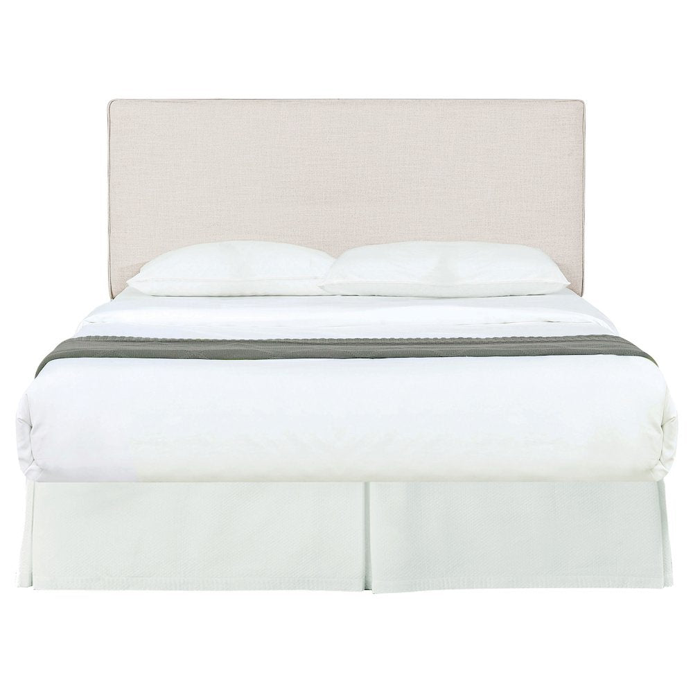 Beige Upholstered Bed Headboard – Elegant Queen Headboard 64.5 Inch Wide