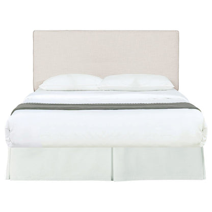 Beige Upholstered Bed Headboard – Elegant Queen Headboard 64.5 Inch Wide