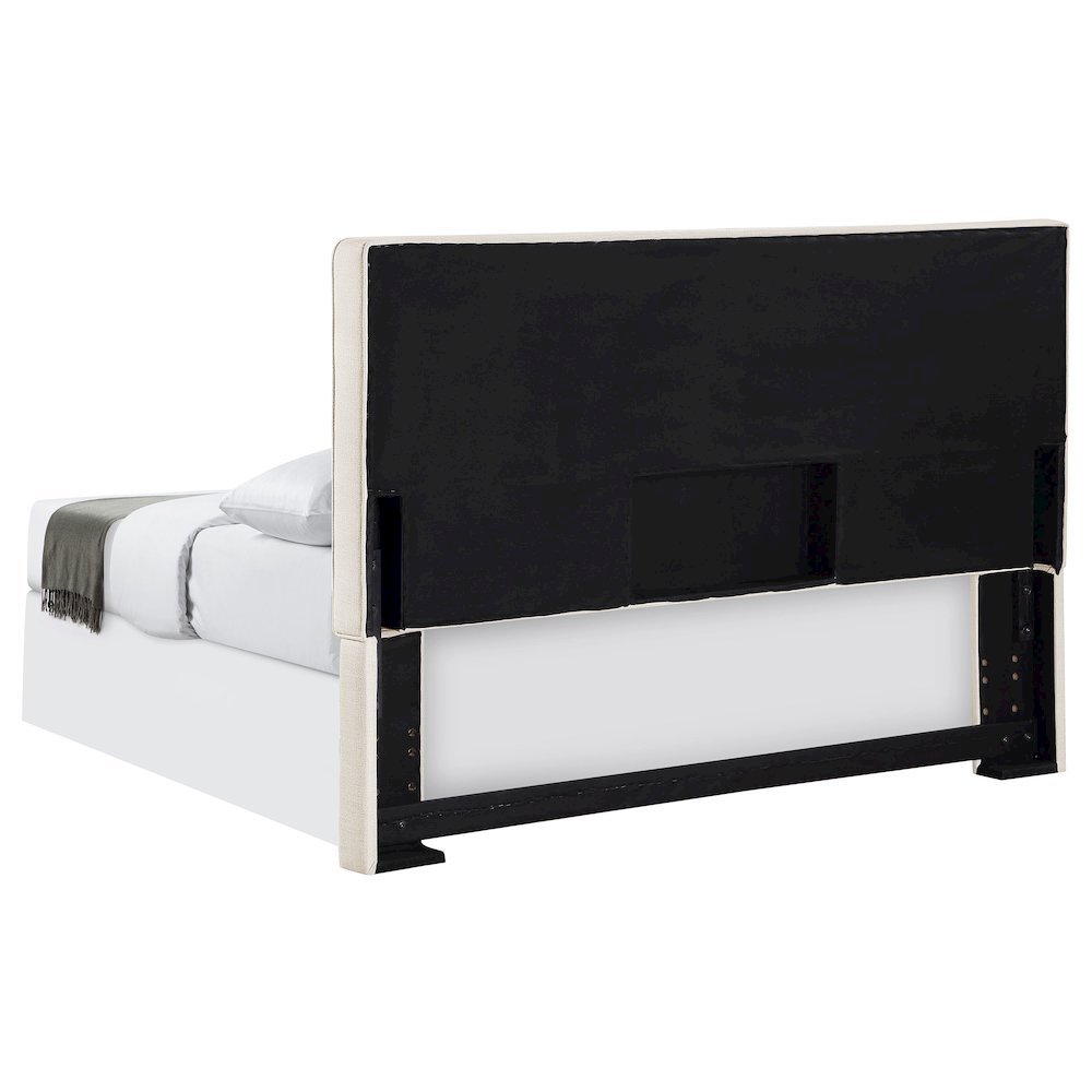 Beige Upholstered Bed Headboard – Elegant Queen Headboard 64.5 Inch Wide