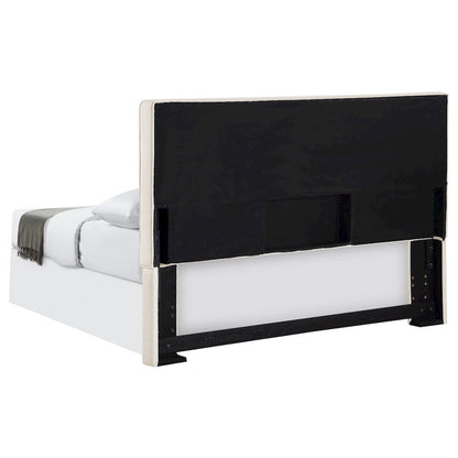 Beige Upholstered Bed Headboard – Elegant Queen Headboard 64.5 Inch Wide