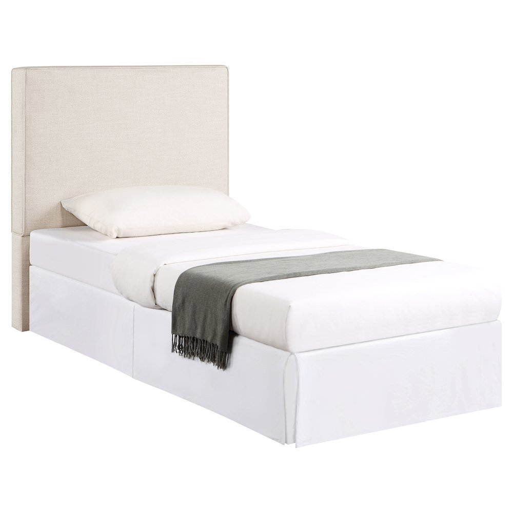 Beige Upholstered Twin Headboard Stylish Bed Headboard for Dorm Room
