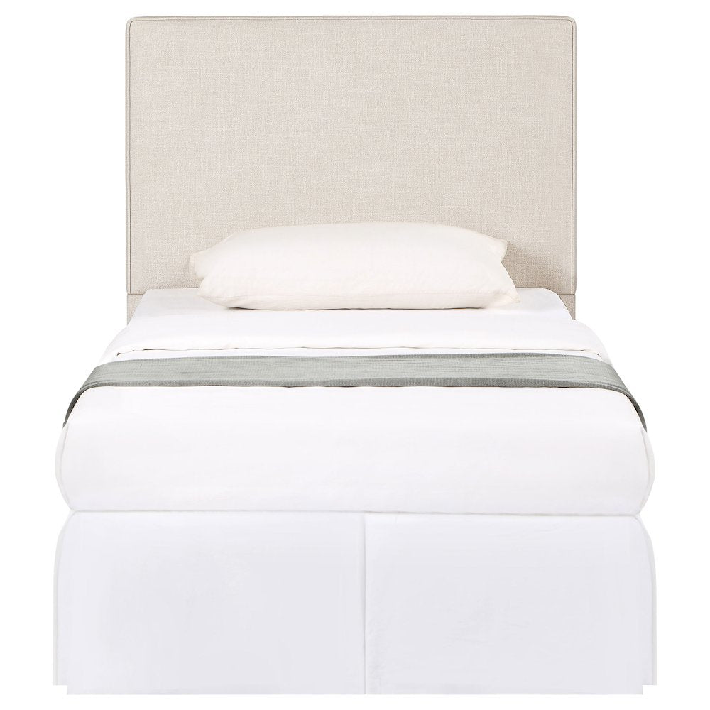 Beige Upholstered Twin Headboard Stylish Bed Headboard for Dorm Room