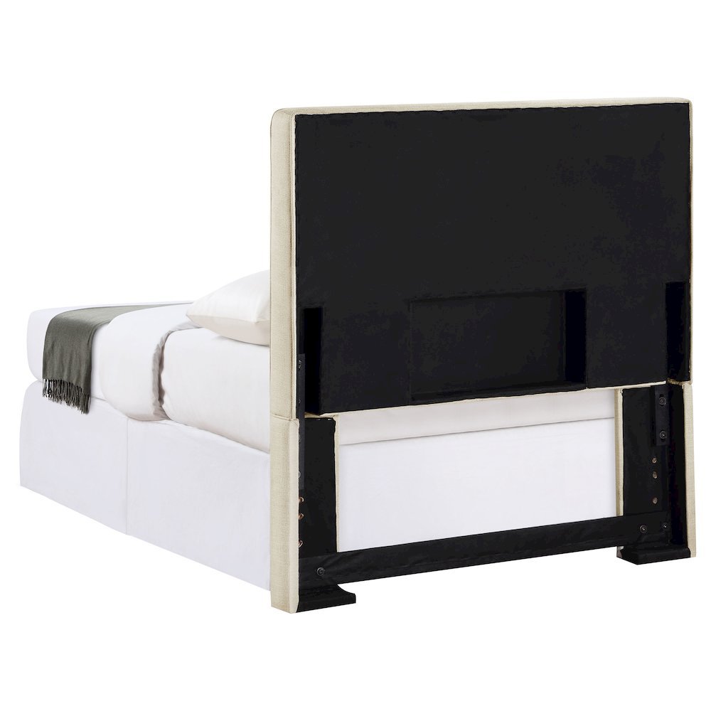Beige Upholstered Twin Headboard Stylish Bed Headboard for Dorm Room