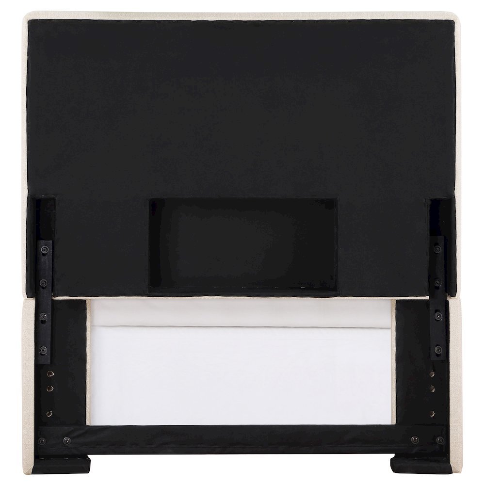 Beige Upholstered Twin Headboard Stylish Bed Headboard for Dorm Room