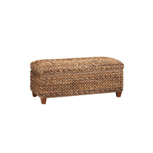 Amber Woven Storage Basket with Lid, Chest Style Mahogany Storage Trunk
