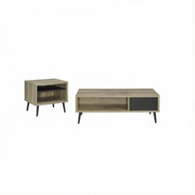 Distressed Pine 2-Piece Coffee and End Table Set with Rectangular Top
