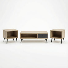 Distressed Pine 3-Piece Coffee, End Table Set with Rectangular Shape