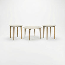 White 3-Piece Round Coffee and End Table Set with Transitional Style