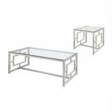 2-Piece Rectangular Living Room Table Set, Plastic Glides, Contemporary Design