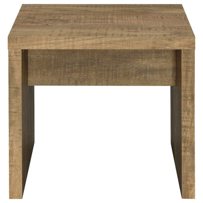 Brown Square End Table - Rustic Wooden End Table, Living Room Accent Furniture