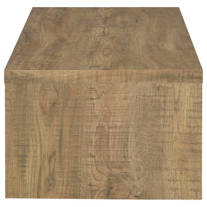 Modern Rectangular Wood Coffee Table in Mango Finish for Living Room