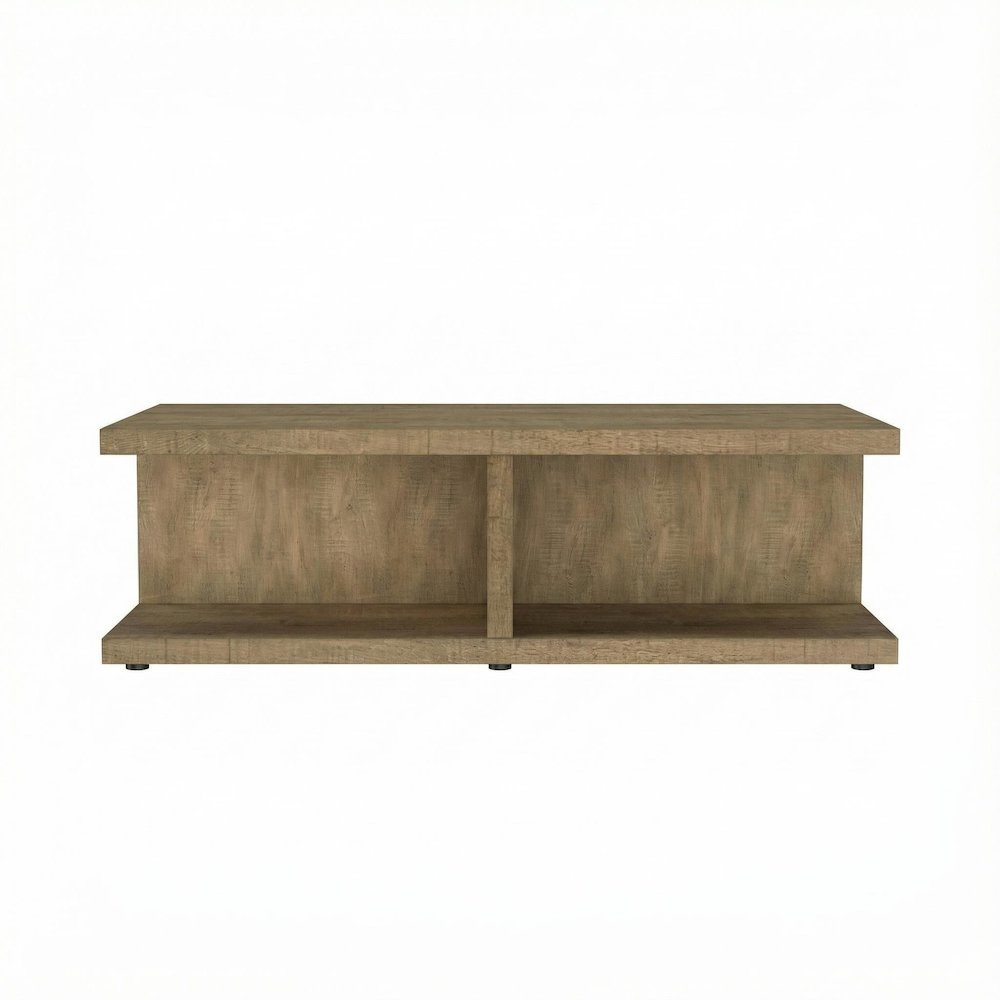 Rectangular Mango Engineered Wood Cocktail Coffee Table Rustic Design