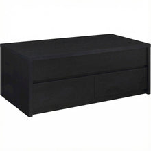 Lift Top Coffee Table Black with Dual Drawers Rectangular Contemporary Design