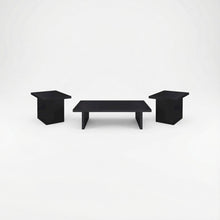 Black 3-Piece Rectangular Coffee and End Table Set with Plastic Glide