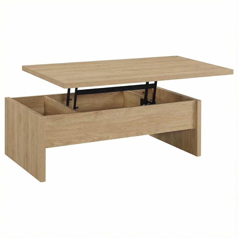 Mango Engineered Wood Lift Top Coffee Table Rectangular Rustic Design