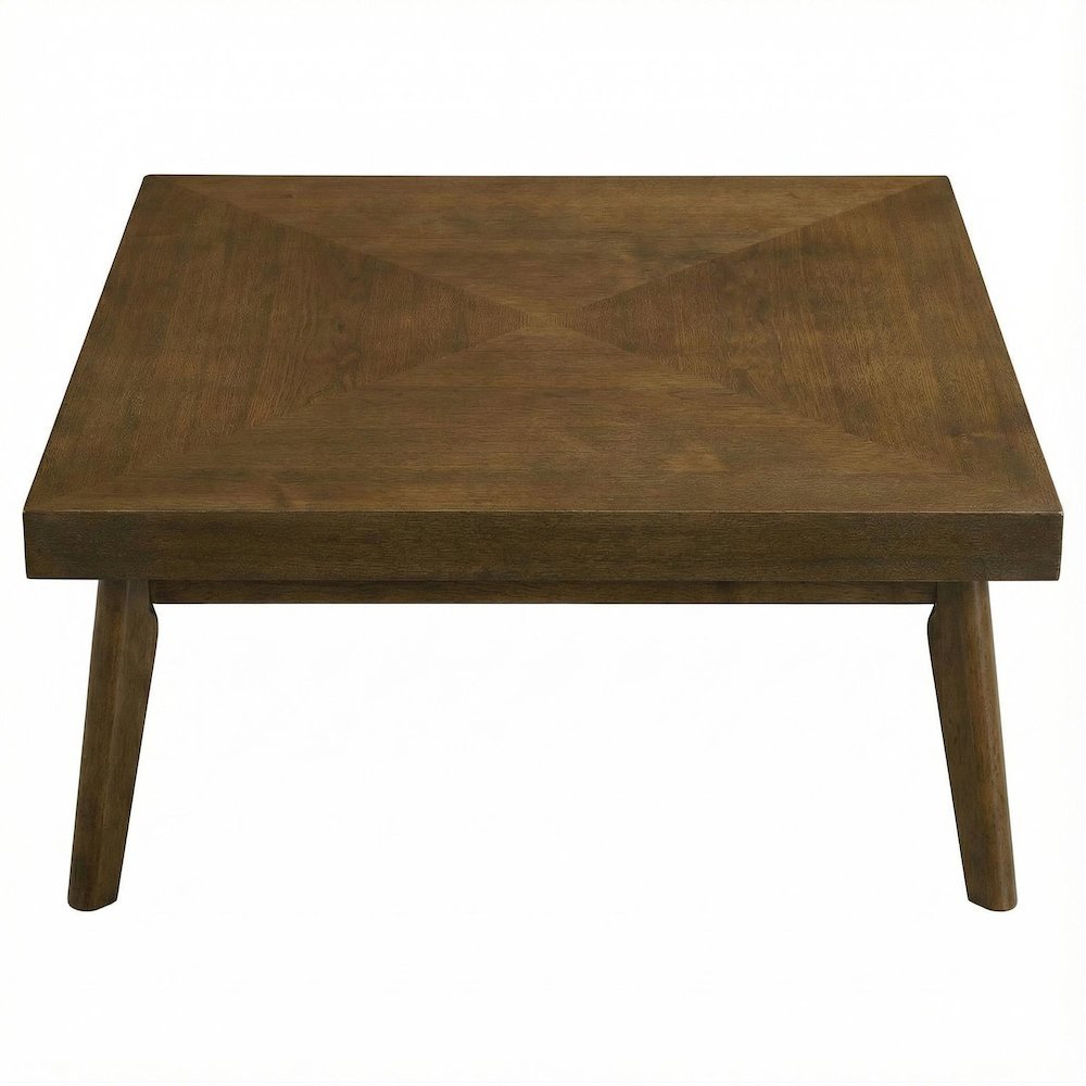 Walnut Brown Rectangular Coffee Table with Mid-Century Modern Design