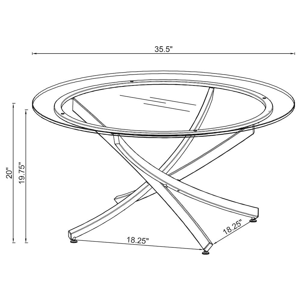 Modern Round Coffee Table, Rose Brass Metal Base, Glass Top, Elegant Design