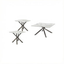 White 3-Piece Square Coffee and End Table Set Contemporary Design