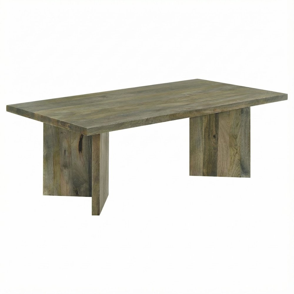 Rectangular Mango Brown Solid Wood Coffee Table Farmhouse Style