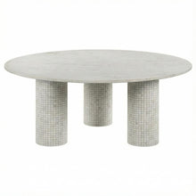 Round White Marble Coffee Table with Contemporary Design and Sturdy Build
