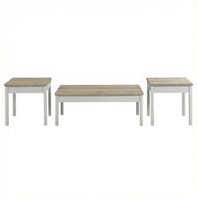 3-Piece Brown Rectangular Coffee Table Set with Coastal Style Finish