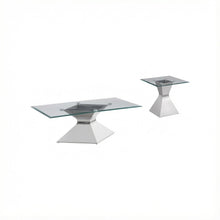 Chrome 2-Piece Rectangular Coffee and End Table Set with Contemporary Design