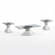 Chrome 3-Piece Rectangular Coffee and End Table Set with Levelers