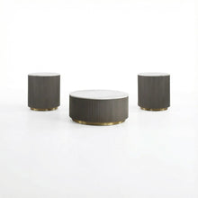 White 3-Piece Round Marble Coffee and End Table Set with Contemporary Style