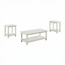Distressed White 3-Piece Coffee and End Table Set with Rectangular Shape