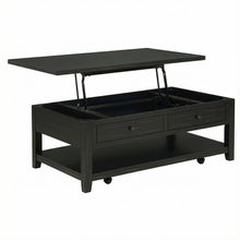 Distressed Java Mobile Lift Top Coffee Table Rectangular Coastal Style