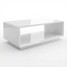Rectangular White High Gloss Cocktail Coffee Table Contemporary Design