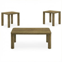 Brown Oak 3-Piece Coffee and End Table Set,Rectangular Tops, Transitional Design