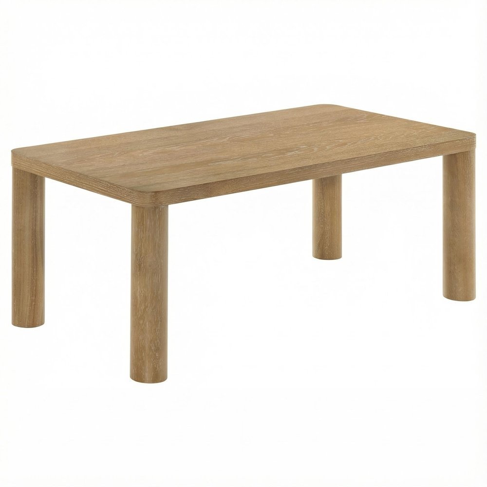 Light Oak Rectangular Coffee Table Engineered Wood Durable Surface